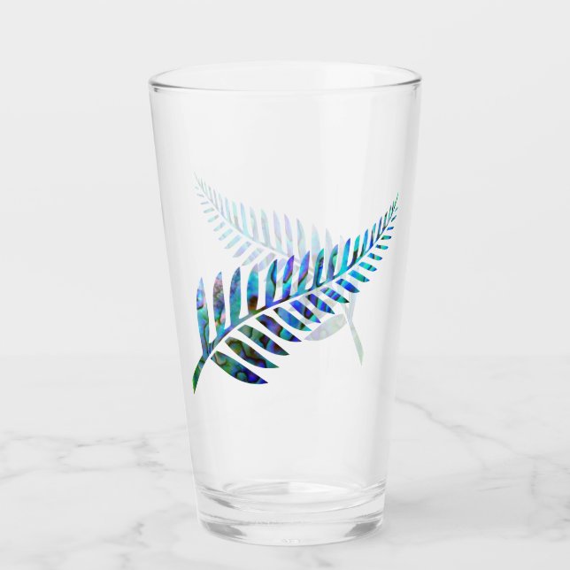 KIWI NEW ZEALAND FERN PAUA GLASS (Front)