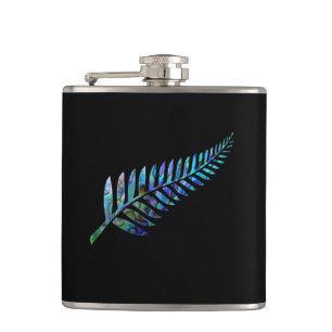 KIWI NEW ZEALAND FERN PAUA HIP FLASK