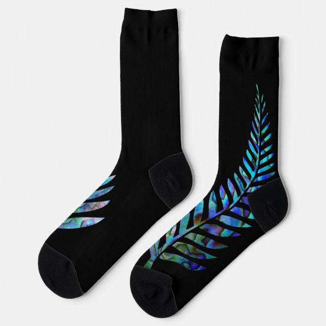KIWI NEW ZEALAND FERN PAUA SOCKS (Left)