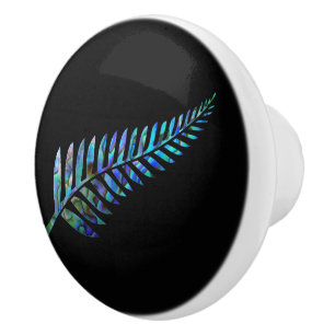 KIWI NEW ZEALAND PAUA FERN CERAMIC KNOB