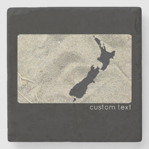 KIWI NEW ZEALAND SAND BEACH BLACK NZ KIWIANA  STONE COASTER
