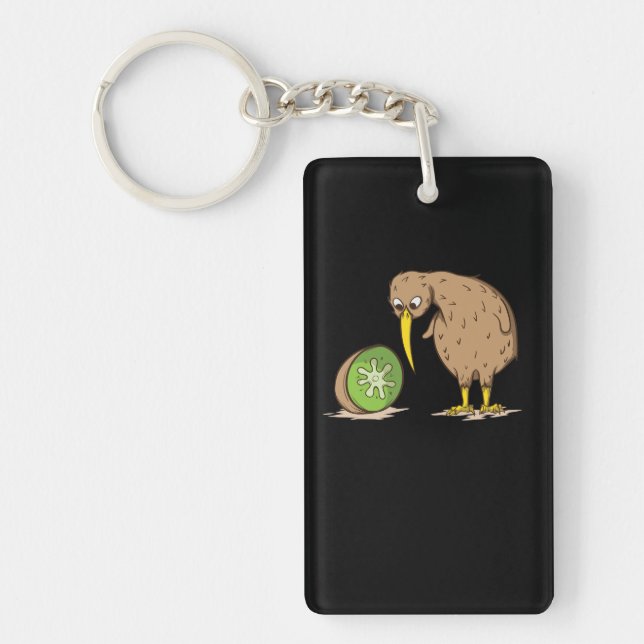 Kiwi New Zealand unable to fly Vogel Kiwifruit Key Ring (Front)
