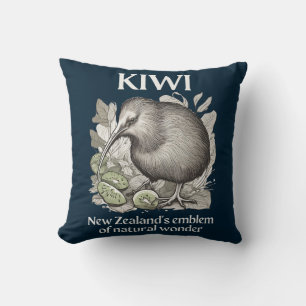 Kiwi: New Zealand's Emblem of Natural Wonder Cushion