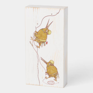 Kiwi NZ BIRDS ROCK CLIMBING Wooden Box Sign