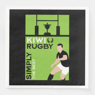 Kiwi NZ Rugby Players Art Napkin