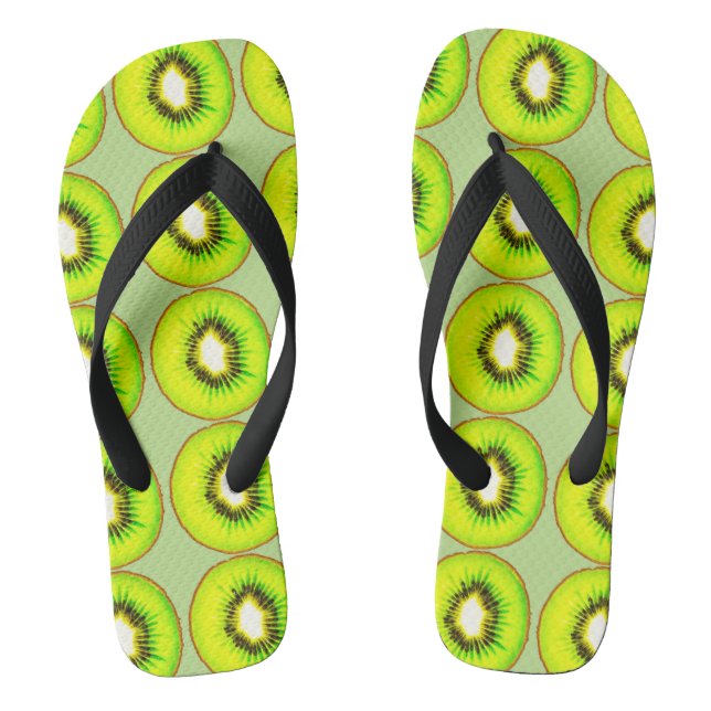 Kiwi pattern flip flops (Footbed)
