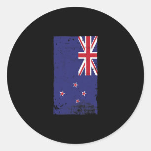 Kiwi Pride Travel Vacation New Zealand Flag Classic Round Sticker
