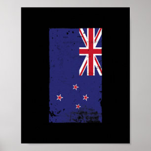 Kiwi Pride Travel Vacation New Zealand Flag Poster