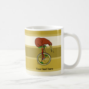 Kiwi Riding A Unicycle Funny  Illustration Coffee Mug