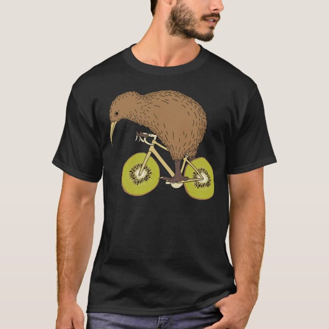 Kiwi Riding Bike With Kiwi Wheels bicycle  T-Shirt (Front)