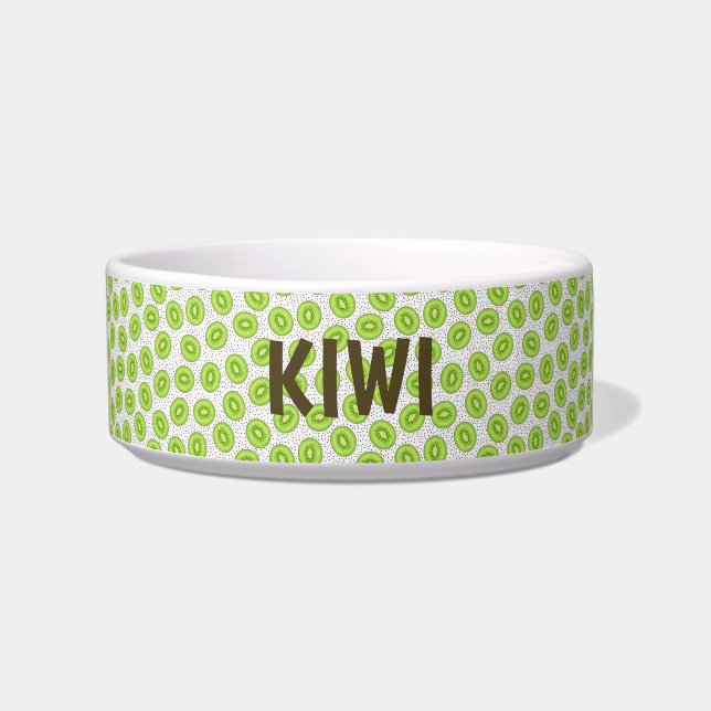 Kiwi Seeds Ceramic Pet Bowl (Front)