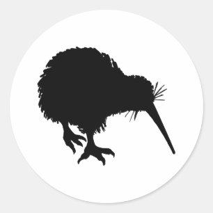 Kiwi Silhouette Classic Round Sticker