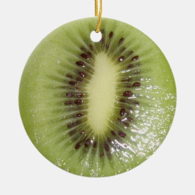 Kiwi Slice Ceramic Tree Decoration (Front)
