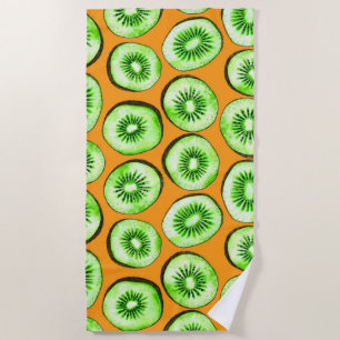 Kiwi slices beach towel