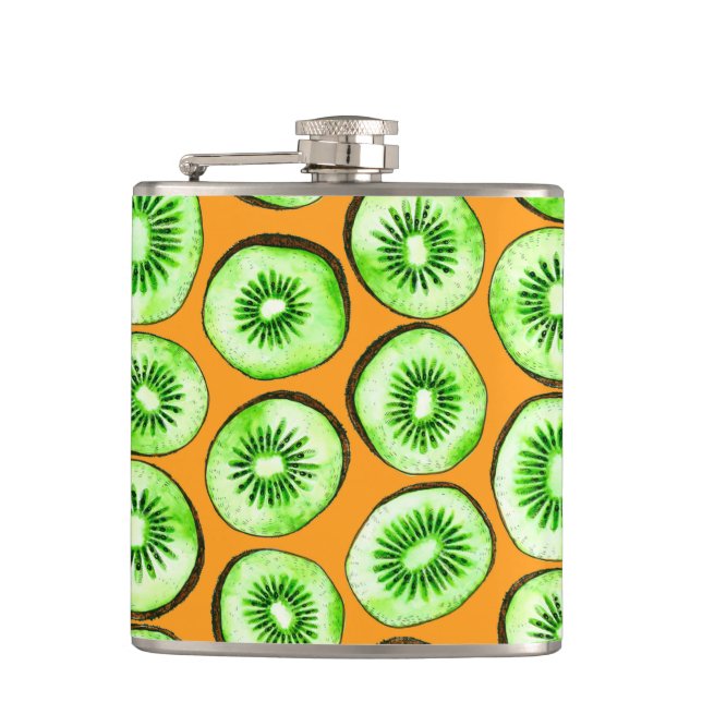 Kiwi slices hip flask (Front)