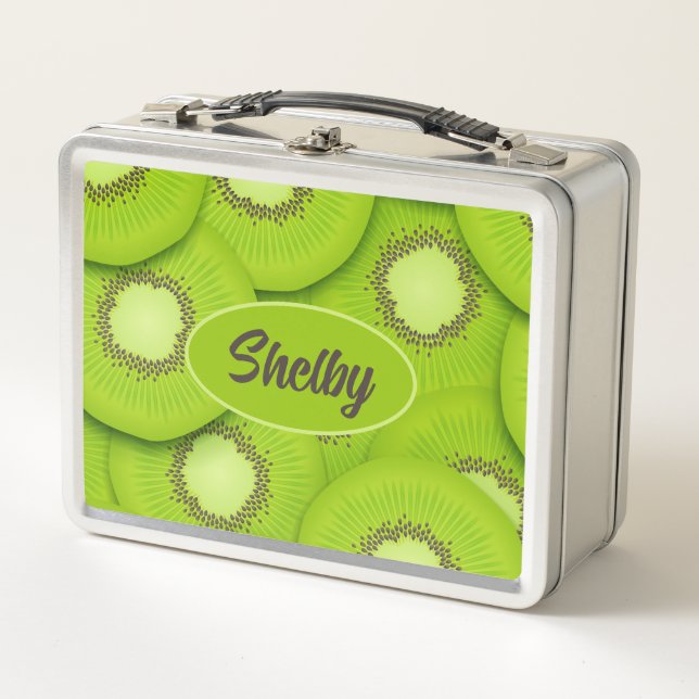 Kiwi Slices  Metal Lunch Box (Front)