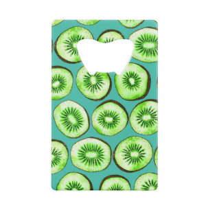 Kiwi slices on turquoise
