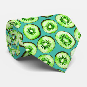 Kiwi slices on turquoise tie