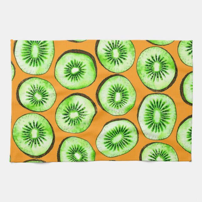 Kiwi slices tea towel (Horizontal)