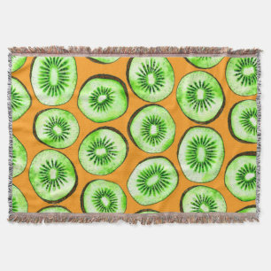 Kiwi slices throw blanket