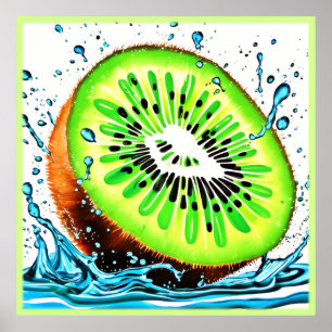 Kiwi Splash of Freshness Poster