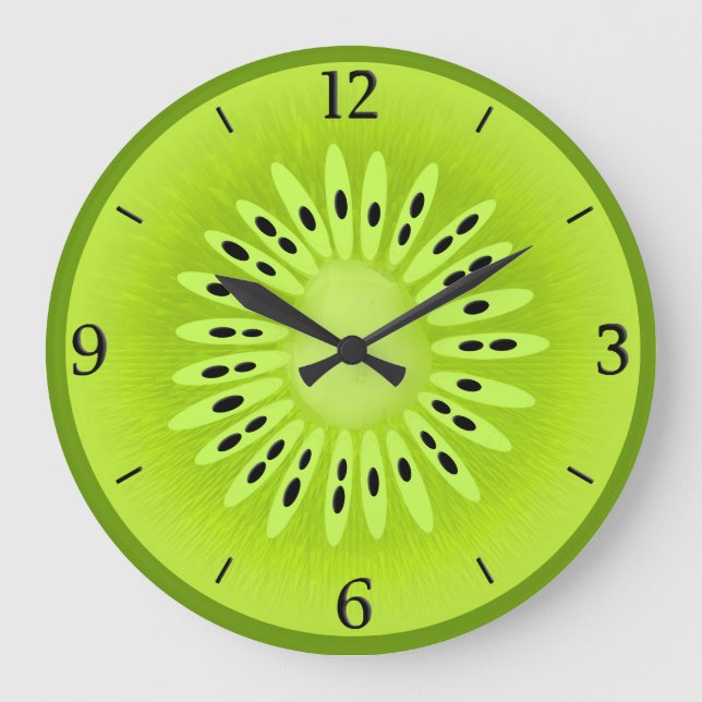 Kiwi Stylised Fruit Slice Large Clock (Front)