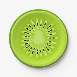 Kiwi Stylised Fruit Slice Paper Plate