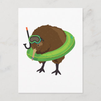 Kiwi Swimming Postcard
