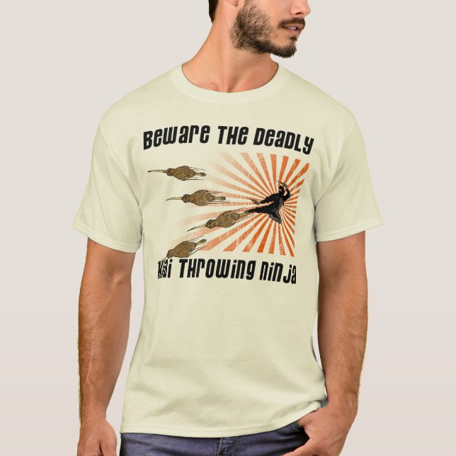 Kiwi Throwing Ninja T-Shirt (Front)