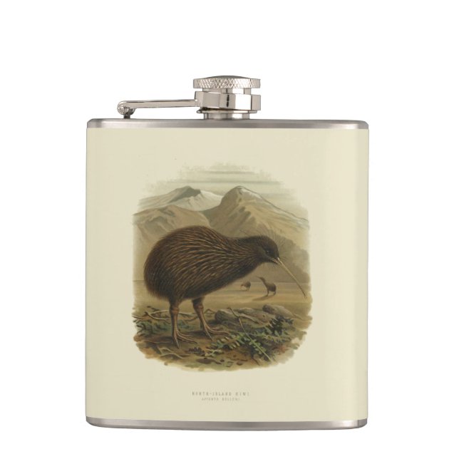 Kiwi Vinyl-Wrapped Flask (Front)