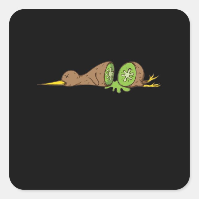 Kiwi Vogel cut like a kiwi fruit Square Sticker (Front)