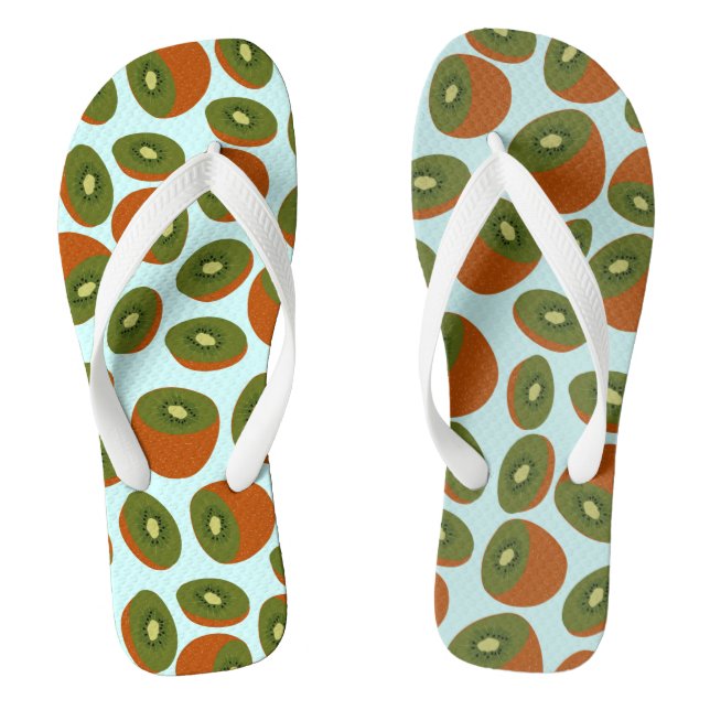 Kiwifruit Pattern Flip Flops (Footbed)