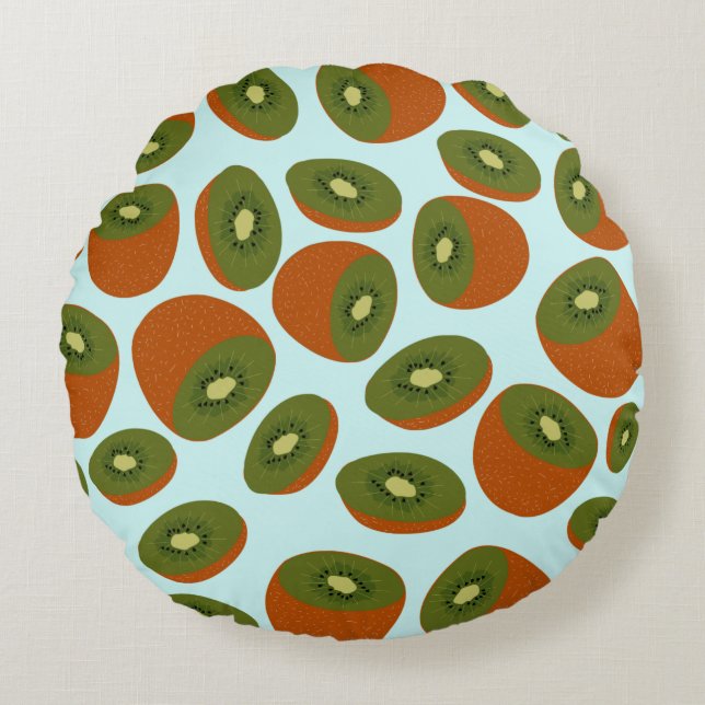 Kiwifruit Pattern Round Cushion (Front)