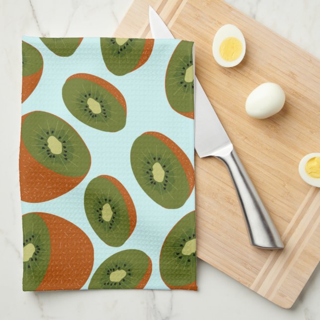 Kiwifruit Pattern Tea Towel (Quarter Fold)