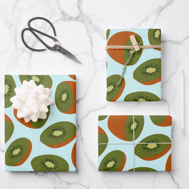 Kiwifruit Pattern Wrapping Paper Sheet (Front)