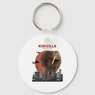 Kiwizilla Funny Kiwi _ New Zealand Bird Lovers Gif Key Ring