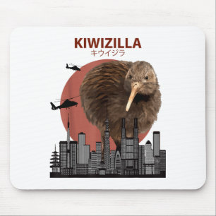 Kiwizilla Funny Kiwi _ New Zealand Bird Lovers Gif Mouse Mat