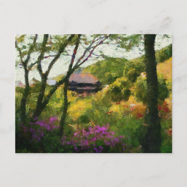 Kiyomizu Temple in Spring Postcard (Front)