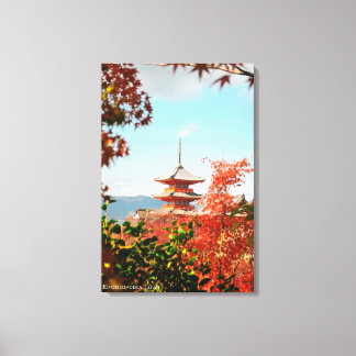 Kiyomizudera Temple Shrine Autumn Japan Travel Canvas Print