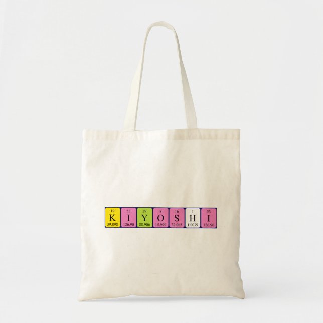 Kiyoshi periodic table name tote bag (Front)