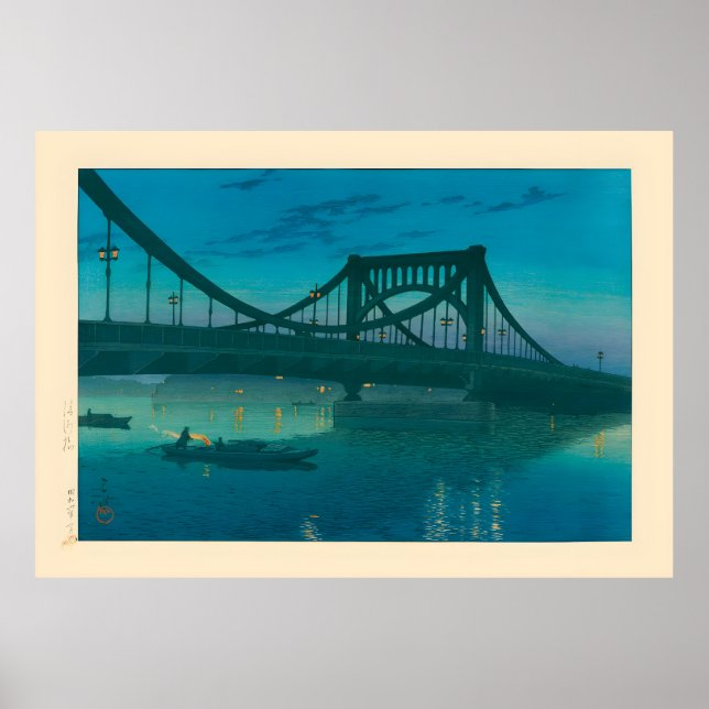 Kiyosu Bridge by Kawase Hasui Poster (Front)