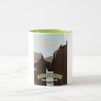 kjeragbolten Nowegian travel poster. Two-Tone Coffee Mug