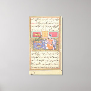 Kjujista, the Merchant's Wife, talking to a Parrot Canvas Print