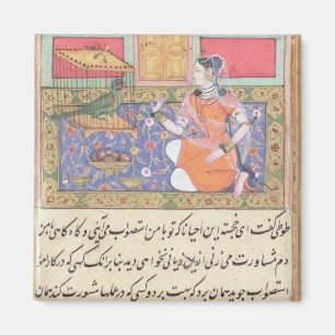 Kjujista, the Merchant's Wife, talking to a Parrot Magnet