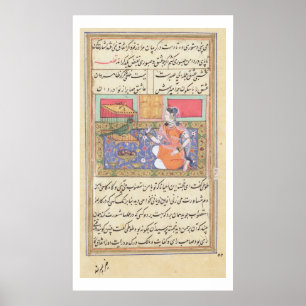 Kjujista, the Merchant's Wife, talking to a Parrot Poster