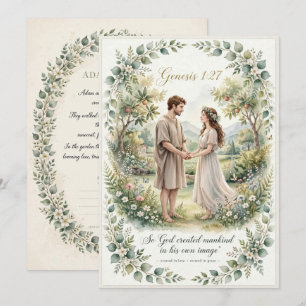 KJV Bible-Adam and Eve Bible Character Card