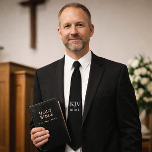 KJV Bible Believer Black and White Christian Tie