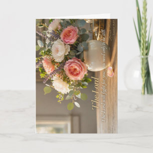 KJV Bible Exodus 14:14 Be Still Floral Card