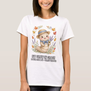 KJV Bible-Garden Worm Lavender Fall Leaves T-Shirt