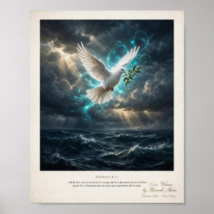KJV Bible-Hope After The Storm Genesis 8:11 Dove Poster